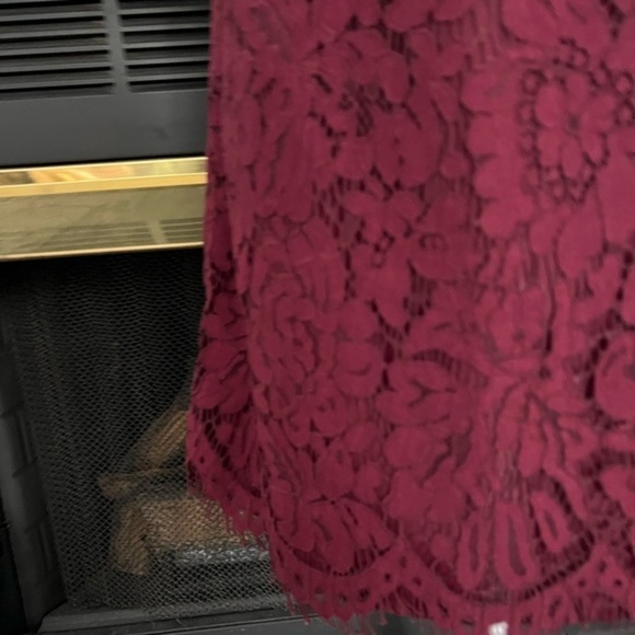 Do+be Lace Overlay Mini Burgundy Dress - Picture 7 of 13